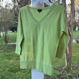 Talbots Lime V-Neck Women's Sweater